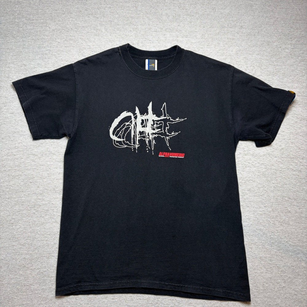 Vintage Rare Alphanumeric Mens TShirt Medium Black Skate Streetwear Graphic Logo